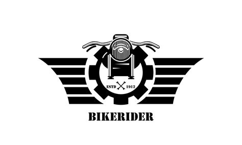 Bike Motorcycle Rider Logo Design Motorcycle Logo Vector