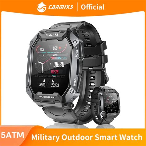 Canmixs C20 Military 2022 New Smart Watch Men Ip68 5atm Outdoor Sports