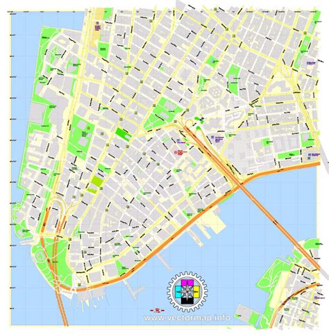 Financial District Of New York City Printable Map Extra Detailed Exact