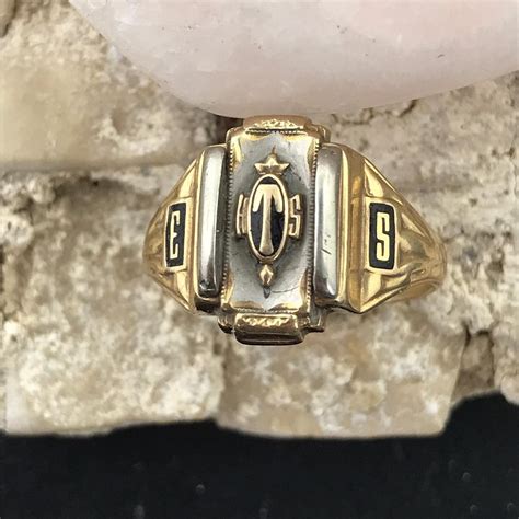 Vintage Taos High School Womens Class Ring 10k Yellow Gold Josten By