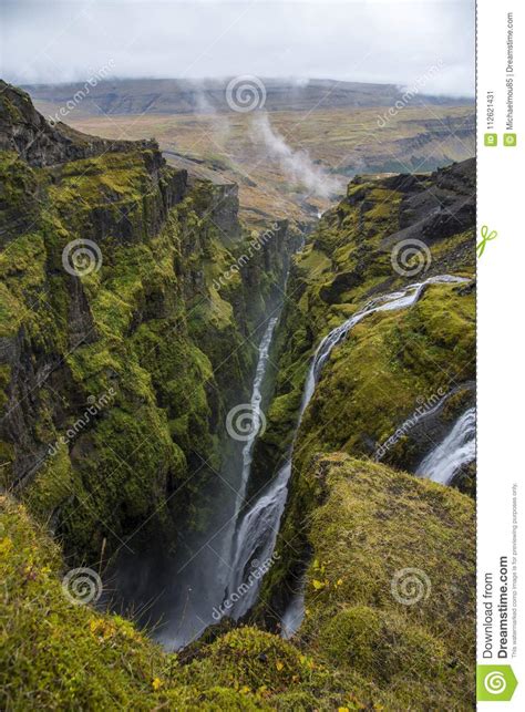 Glymur Waterfall Iceland Stock Image Image Of Outdoors 112621431