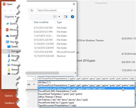 File Types That Can Be Opened In Powerpoint 2016 For Windows