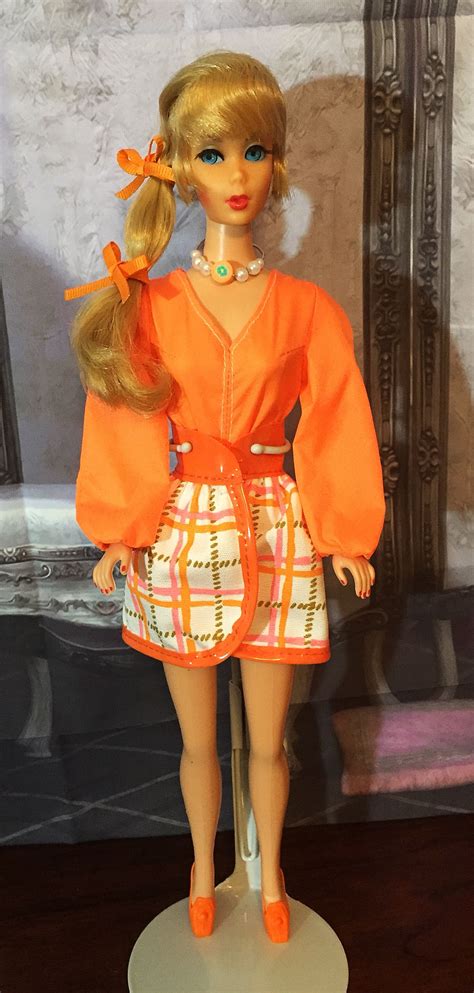 vintage talking barbie wearing tangerine twist vintage barbie vintage barbie dolls barbie