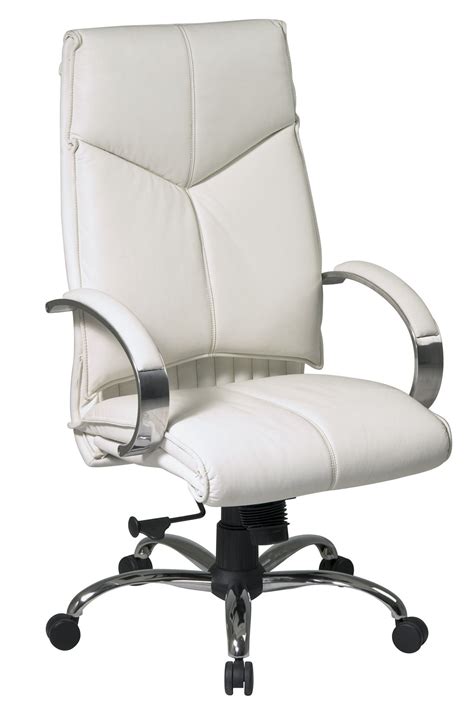 Fully upholstered captain's chair desk chair in leather. Office Star Deluxe High-Back Executive Leather Office ...