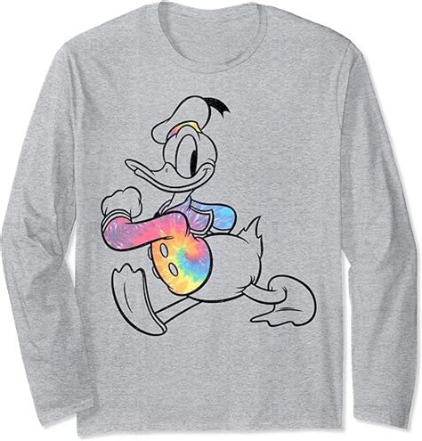 Disney Donald Duck Strut Tie Dye Shirt Portrait Manche Longue Amazon