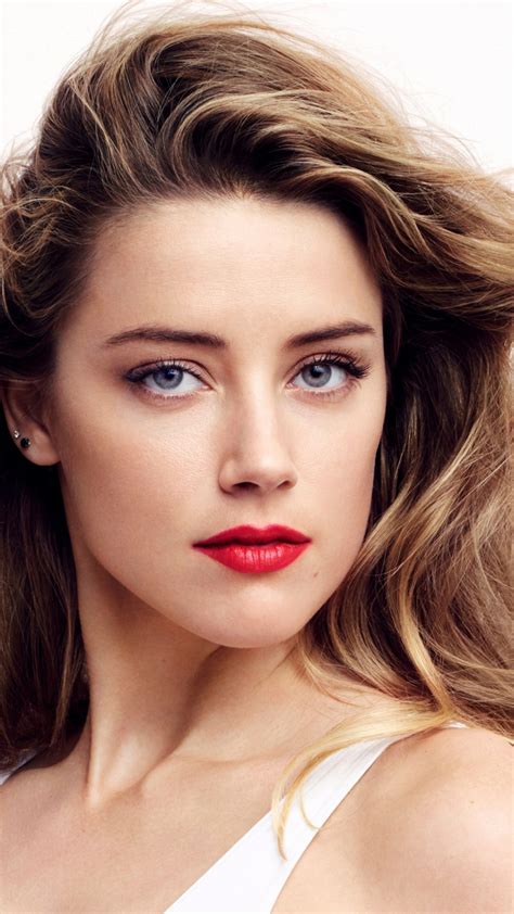 Download 1080x1920 Wallpaper Amber Heard Gorgeous Actress Red Lips