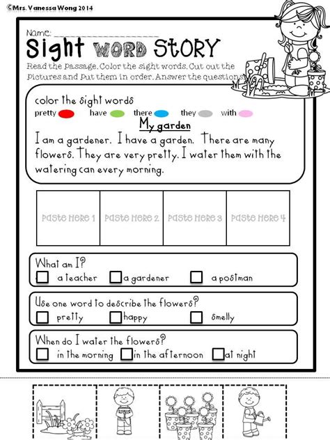 Free Kindergarten Sight Word Stories Amber Munozs Kindergarten