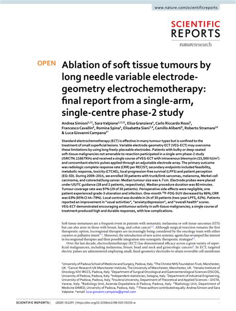 Pdf Ablation Of Soft Tissue Tumours By Long Needle Variable Electrode