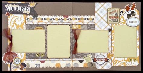 12x12 scrapbook page perfect autumn day themed kit diy kit or pre made double page layout