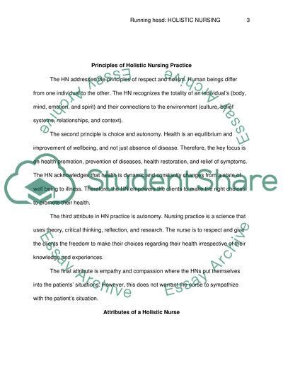 Are you a registered nurse or a medical practitioner looking for nursing assessment forms for your patient? Holistic Nursing Essay Example | Topics and Well Written ...