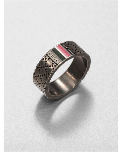 Gucci Sterling Silver Ring In Metallic For Men Lyst