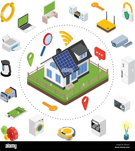 Smart Home Isometric Design Style Vector Illustration Concept Of Smart