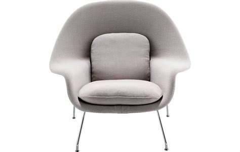 The knoll logo is stamped into the structure of the chair and the ottoman. Saarinen Womb Chair and Ottoman - Dedece