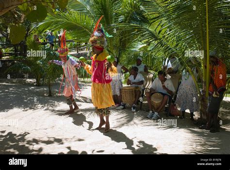 Traditional Garifuna Folk Dancers A Tourist Attraction In Roatan