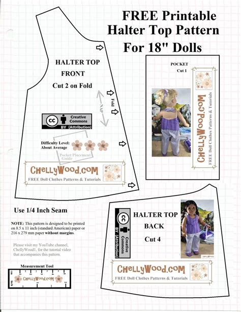 This Image Is A Free Printable Pattern For American Girl Doll Clothes