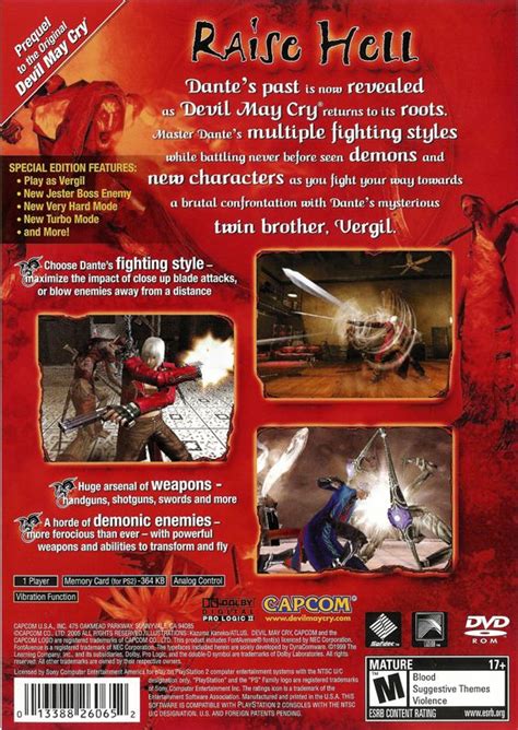 Devil May Cry 3 Dantes Awakening Special Edition 2006 Box Cover