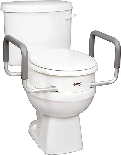 Carex 35 Inch Raised Toilet Seat With Arms For Elongated