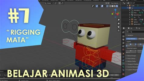 Cara Membuat Animasi Di Blender 3d 7 Eye Rigging Youtube