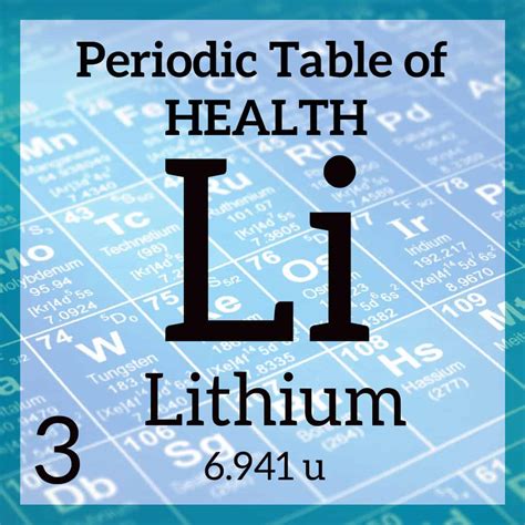 Lithium And Periodic Table Of Health Carol Potenza