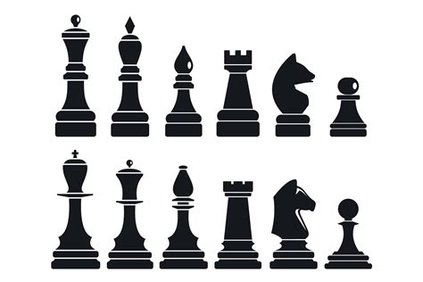 Chess Game Icon Set Simple Style 549686 Illustrations Design Bundles