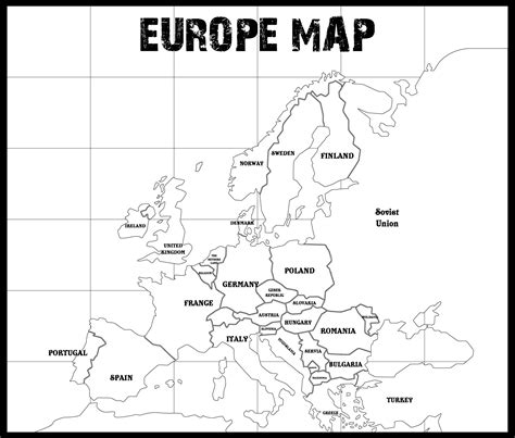 Europe Outline Map Photos