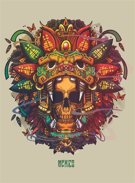 Mexico 20 Aztec Art Skull Art Mexican Art Quetzalcoatl Hd Phone