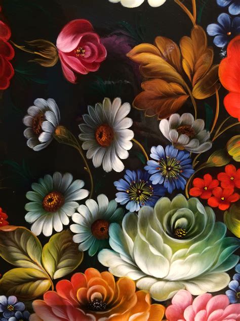 Folk Art Flowers Painting Alva Mackie