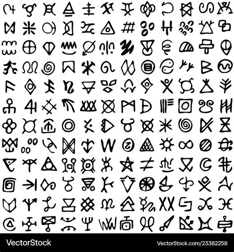 Set Of Runes Symbols Ancient Occult Symbols Vector Image