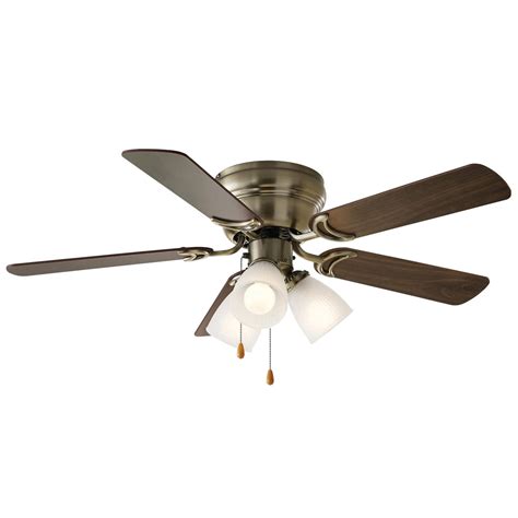 Chapter 42 Polished Brass Indoor Flush Mount 5 Blade Ceiling Fan With