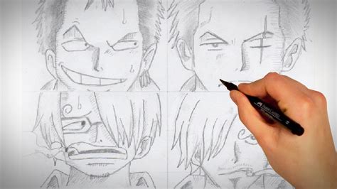 Ruffy aus one piece gezeichnet.ich hoffe. Tutorial: Luffy, Zoro, Sanji & Usopp (alt+neu) zeichnen ...