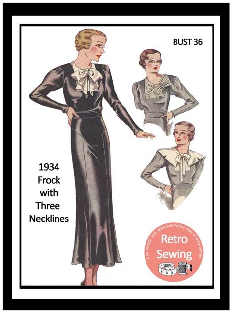1930s 3 Way Frock Sewing Pattern Pdf Sewing By Myvintagewish Vintage