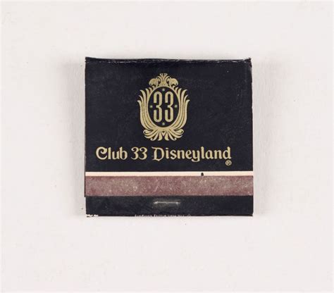 Disneyland Club 33 Matchbook Id May22554 Van Eaton Galleries