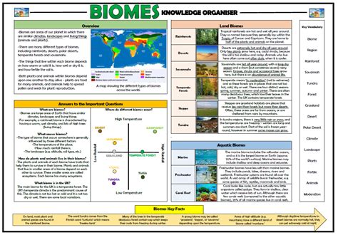 Ks2 Biomes Knowledge Organiser Teaching Resources