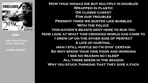 2pac they don t give a fuck about us lyrics video youtube