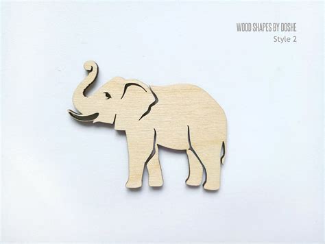 Laser Cut Elephant Unfinished Ready To Paint Wood Shapes Etsy