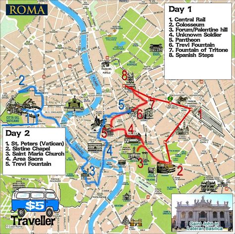 Things To See In Rome Map Rome Tourist Rome Travel Italy Tourist