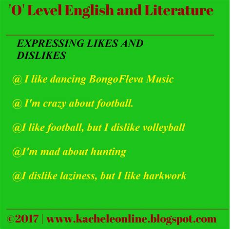 O Level English Blog Technical Skills Of Teaching Expressing Likes
