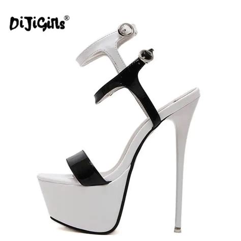 dijigirls new 2018 fashion peep toe high heeled sandals sexy open toe 16cm high heels sandals