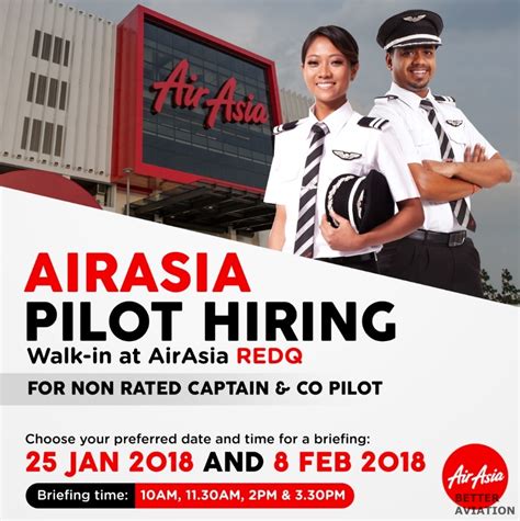 The airasia cadet pilot program is a great opportunity for candidates looking to join the airline industry as a pilot. AirAsia Non Rated Captain / Co Pilot Walk-in Recruitment ...