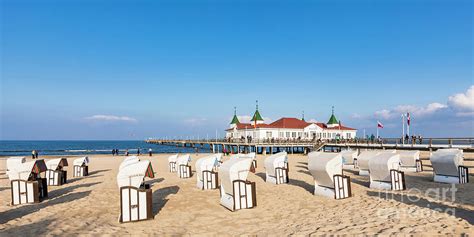 Historic Ahlbeck Pier On Usedom Island In Germany Photograph By Werner Dieterich