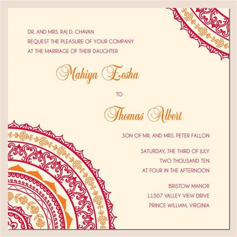 Indian Marriage Invitation Templates