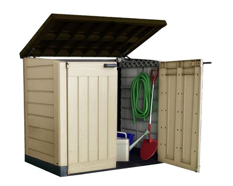 Keter Store It Out Max Outdoor Plastic Garden Storage Shed Beige And