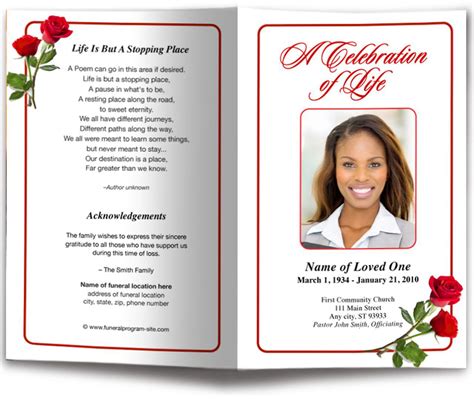 Editable Funeral Program Template