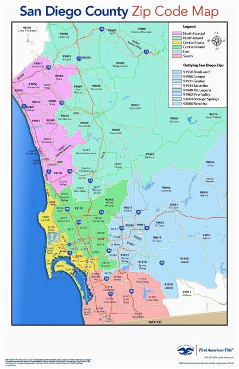 San Diego Zip Code Maps And Travel Information Download Free San