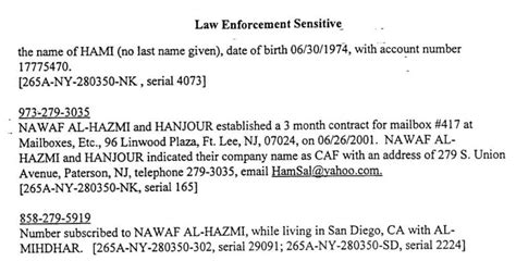 Fbi Summary About Alleged Flight 77 Hijacker Nawaf Al Hazmi