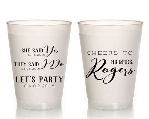 Personalized Wedding Cups Wedding Favors She Said Yes Etsy