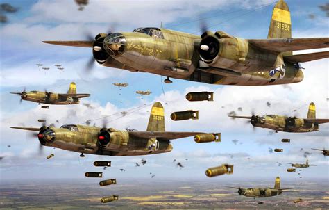 Wallpaper Usa Marauder Wwii The Bombing B 26 Bombs Tactical