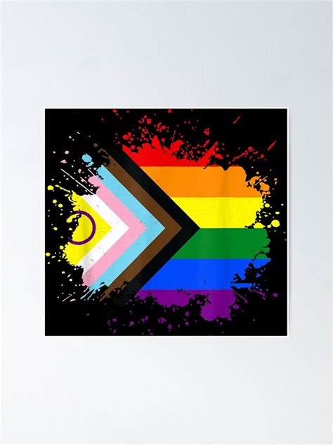 Lgbtq Pride Month Intersex Inklusive Progress Pride Flag Poster Von Marygoldstein34 Redbubble