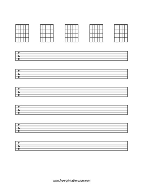 Blank Guitar Sheet Music Free Printable