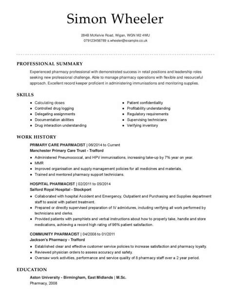 How To Write A Pharmacist Cv Example And Templates Guide